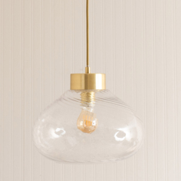ValueLights Corinne Brushed Gold and Clear Glass Ceiling Pendant Light - thumbnail 3