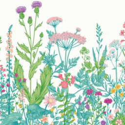 Origin Murals Botanical Fleur Blue Wall Mural - thumbnail 2