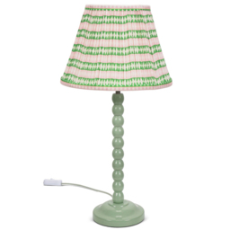 ValueLights Bobbins Pink Aztec Shade Sage Green LED Table Lamp - thumbnail 1