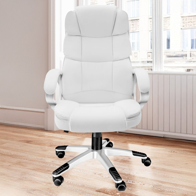 tectake Jonas White Height Adjustable Office Chair - image 1