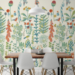Grandeco Neutral Meadow Flower Painted Sprig 3 Panel Wall Mural - thumbnail 1