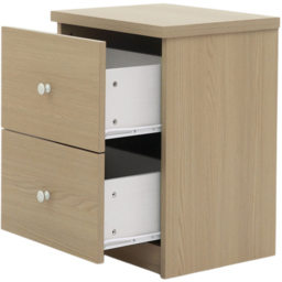 Core Products Freya Smoked Oak Foil Finish 2 Drawer Bedside Cabinet - thumbnail 3