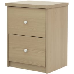 Core Products Freya Smoked Oak Foil Finish 2 Drawer Bedside Cabinet - thumbnail 2