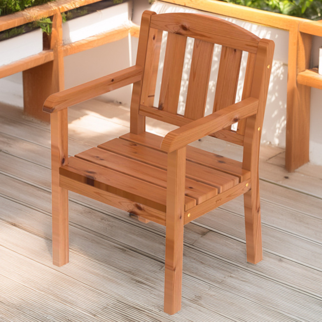 AMATA Ungurs Warm Brown Wooden Garden Chair - image 1