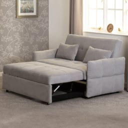 Seconique Chelsea Silver Grey 2 Seater Fabric Sofa Bed