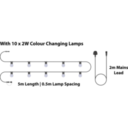 Eagle Connect 10 RGB LED Festoon String Light 5m - thumbnail 4