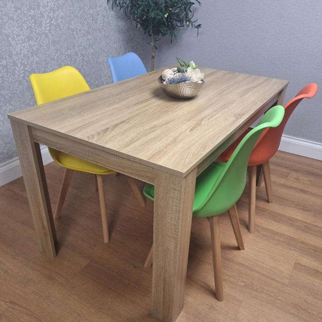 Kosy Koala 4 Seater Plastic and Faux Leather Dining Set Multicolour - image 1
