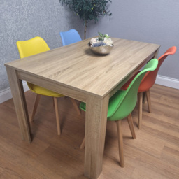 Kosy Koala 4 Seater Plastic and Faux Leather Dining Set Multicolour