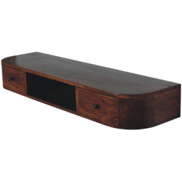 Artisan Furniture Lunar Chestnut 2 Drawer Single Shelf Mango Wood Wall-Mounted Console Table - thumbnail 4