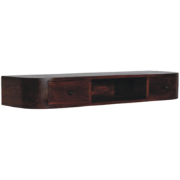 Artisan Furniture Lunar Chestnut 2 Drawer Single Shelf Mango Wood Wall-Mounted Console Table - thumbnail 3