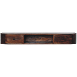 Artisan Furniture Lunar Chestnut 2 Drawer Single Shelf Mango Wood Wall-Mounted Console Table - thumbnail 2