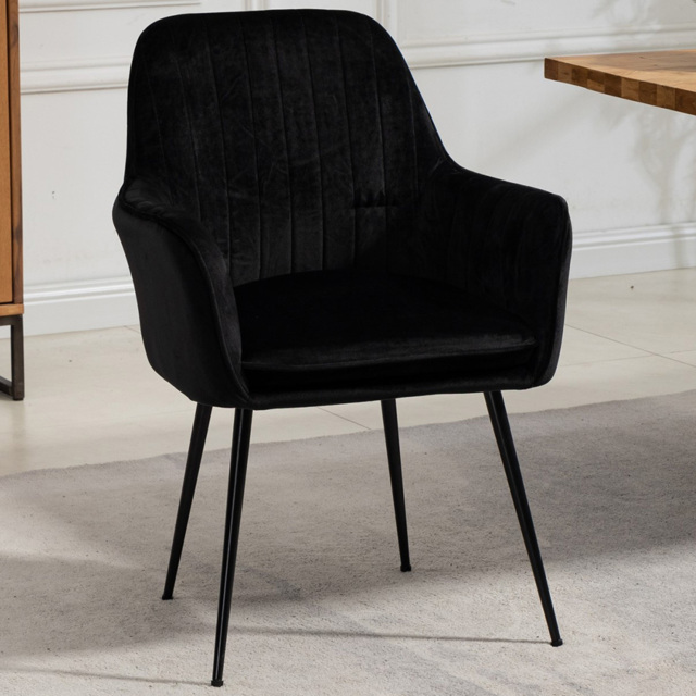 Artemis Home Carrara Set of 2 Black Velvet Dining Chair - image 1