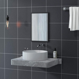 Portland Black Bathroom Wall Mirror 60 x 40cm - thumbnail 3