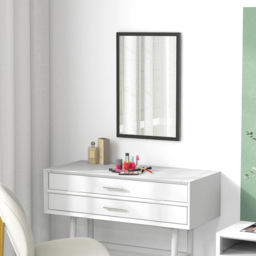 Portland Black Bathroom Wall Mirror 60 x 40cm - thumbnail 4