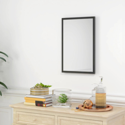 Portland Black Bathroom Wall Mirror 60 x 40cm - thumbnail 2