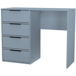 Crowndale Fluted 4 Drawer Denim Blue Vanity Dressing Table Ready Assembled - thumbnail 4