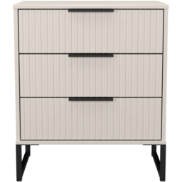 Crowndale Fluted 3 Drawer Kashmir Matt Midi Chest of Drawers Ready Assembled - thumbnail 2
