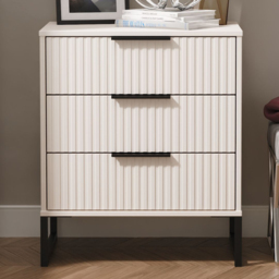 Crowndale Fluted 3 Drawer Kashmir Matt Midi Chest of Drawers Ready Assembled - thumbnail 1