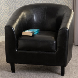 Seconique Tempo Black PU Leather Tub Chair