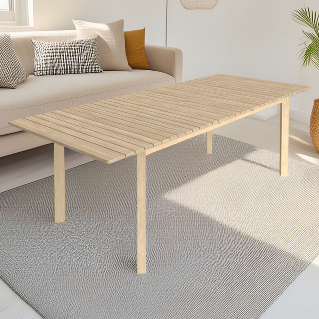 Charles Bentley Acacia Wood 8 Seater 199-240cm Extending Dining Table - image 1