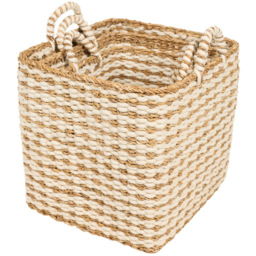 Set of 3 Seagrass and Jute Baskets Natural - thumbnail 4