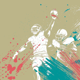 Origin Murals American Footballers Paint Splash Grey Wall Mural - thumbnail 2