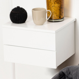Florence Avignon 2 Drawer White Bedside Table - thumbnail 1