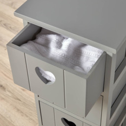 Home Source Love Grey 4 Drawer Chest Storage Unit - thumbnail 4