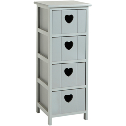 Home Source Love Grey 4 Drawer Chest Storage Unit - thumbnail 2