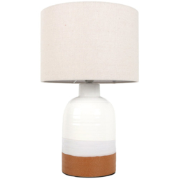 Rustic White and Amber Table Lamp - thumbnail 1