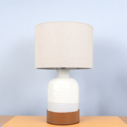 Rustic White and Amber Table Lamp - thumbnail 2