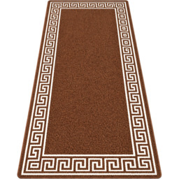 Smart Living Greekey Brown and Cream Gel Back Non-Slip Door Mat 80 x 300cm