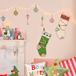 The Christmas Gift Co Hanging Wooden Decorations 4 Pack - thumbnail 2