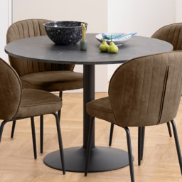 Florence Ibiza Round 4 Seater Dining Table Black and Matt Black