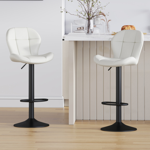 Stella Cream Adjustable Breakfast Bar Stool with Footrest Set of 2 - image 1