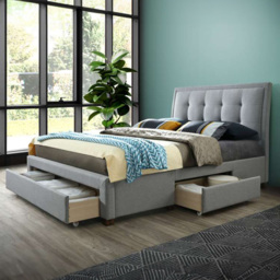 Shelby Grey Double Bed Frame - thumbnail 1