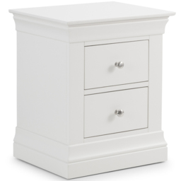 Julian Bowen Clermont 2 Drawer Surf White Bedside Table - thumbnail 2