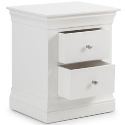 Julian Bowen Clermont 2 Drawer Surf White Bedside Table - thumbnail 4