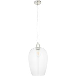 Merano Livorno Clear Glass Bright Nickel Plate Pendant Ceiling Lamp