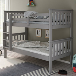 Carra Grey Bunk Bed with Spring Mattresses