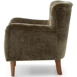Roberta Olive Chenille Wingback Armchair with Walnut Legs - thumbnail 4