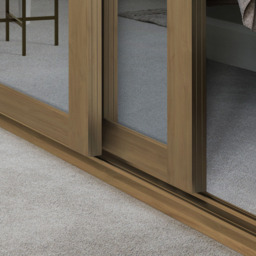 Spacepro Shaker 2 Door Oak Frame Mirror Sliding Wardrobe Kit 1449mm - thumbnail 4