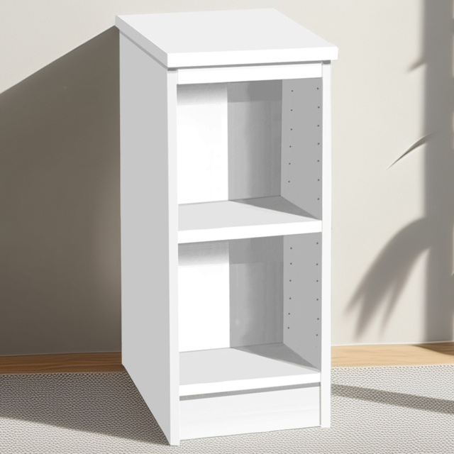 R White Cabinets 2 Tier White Desk Height Bookcase - image 1