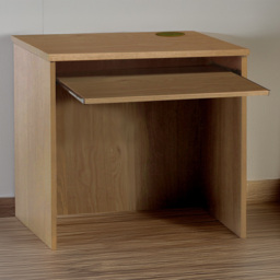 R White Cabinets Brown Home Office Desk with Keyboard Tray
