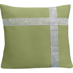 Velosso Green Diamante Cross Filled Cushion 43 x 43cm 2 Pack