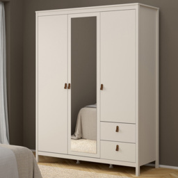 Florence Barcelona Cashmere 3 Door 2 Drawer Mirrored Wardrobe - thumbnail 1