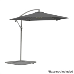 Garden Gear 2.7m Charcoal Cantilever Parasol with Cover - thumbnail 3