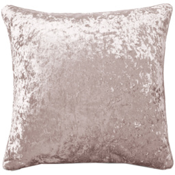 Intimates Plain Crushed Velvet Blush Filled Cushion 43 x 43cm 2 Pack