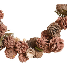 The Seasonal Gift Co. Blush Pink Foliage Garland with Rose Gold Pinecones 120cm - thumbnail 4