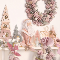 The Seasonal Gift Co. Blush Pink Foliage Garland with Rose Gold Pinecones 120cm - thumbnail 2